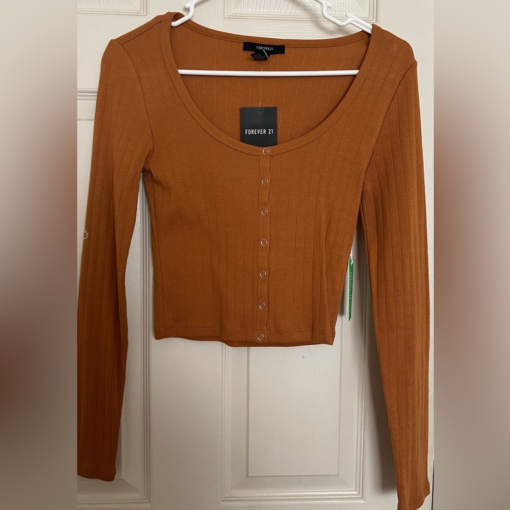 Knit Long Sleeve Shirt in Camel